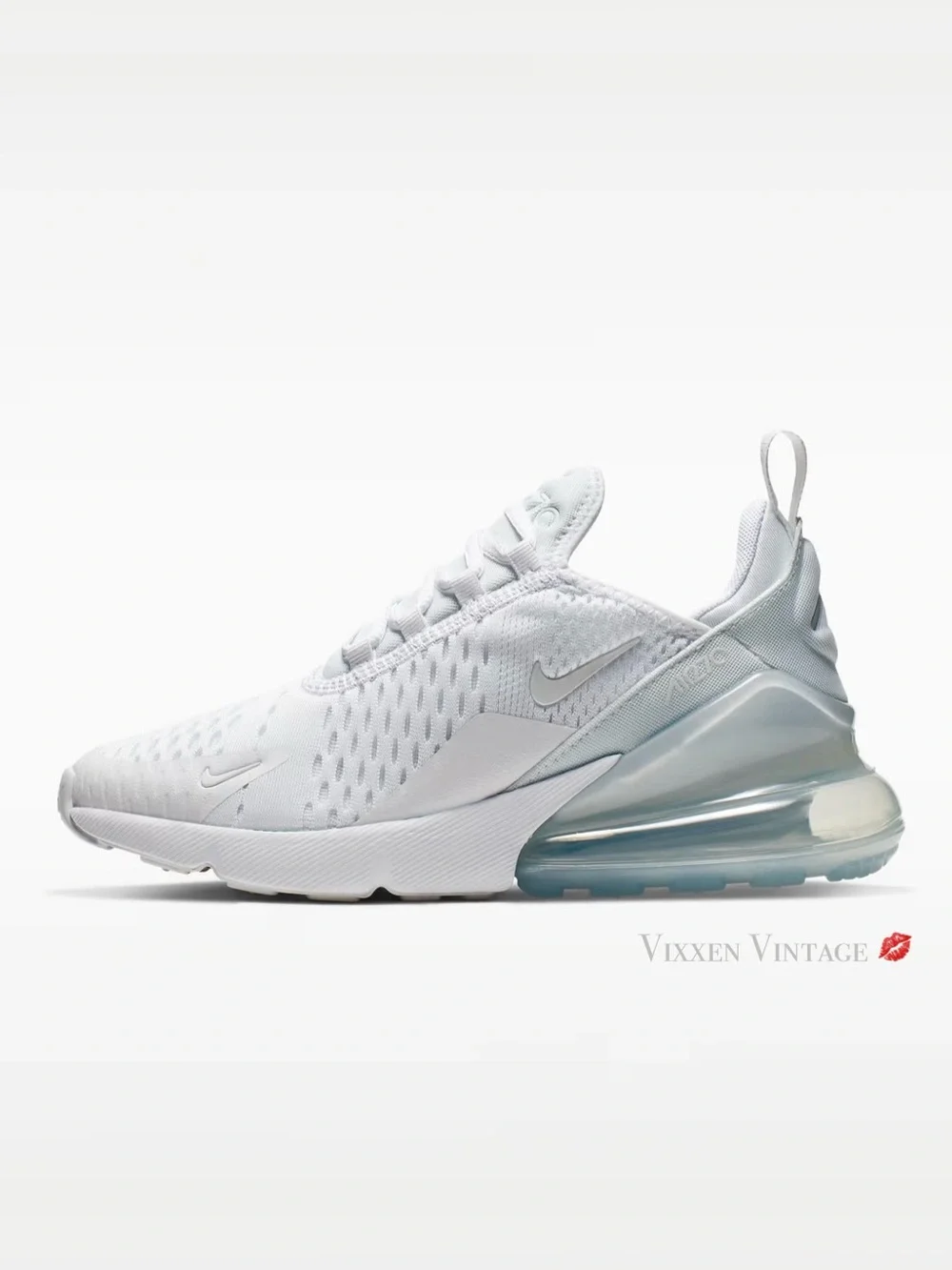NIKE '943345-103 AIR MAX 270 BIG KIDS' SHOES' IN WHITE/METALLIC SILVER/WHITE